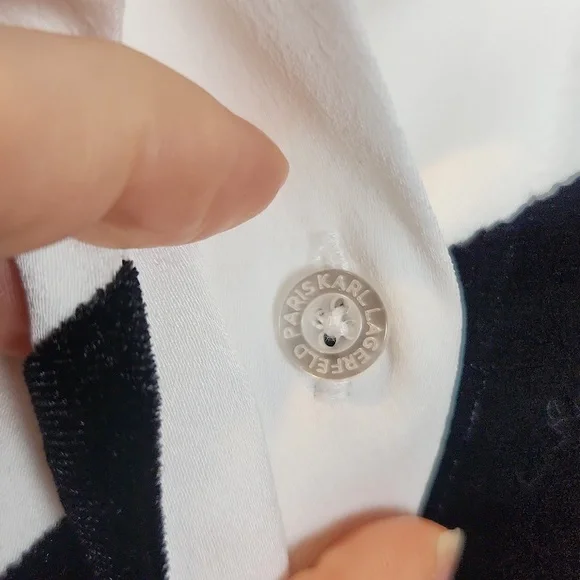 Karl Lagerfeld Colorblock Button-Down Shirt Size Medium - Picture 6 of 12